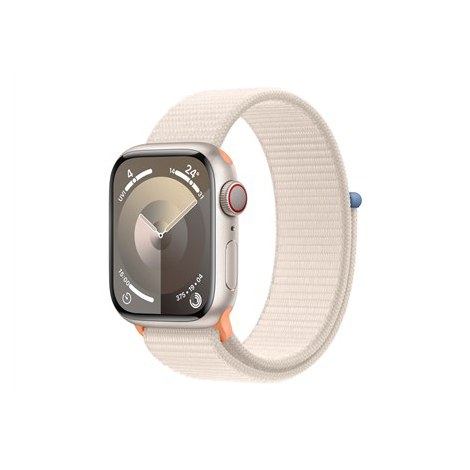 Apple Series 9 (GPS + Cellular) Inteligentny zegarek 4G Wykonane w 100% z aluminium pochodzącego z recyklingu Starlight 41 mm Od
